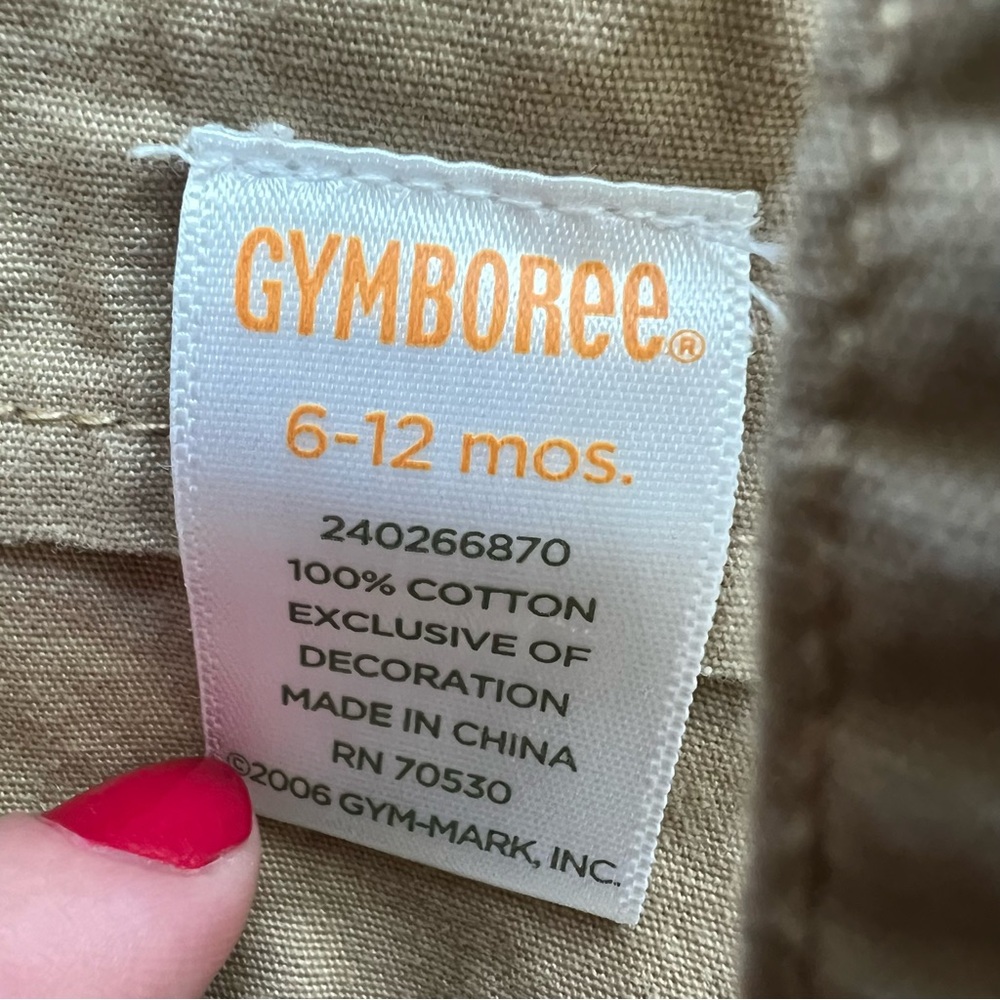 Vintage Y2K Gymboree Beige Ant Embroidered Overalls Shorts Baby Size 6-12 Months - Picture 6 of 10